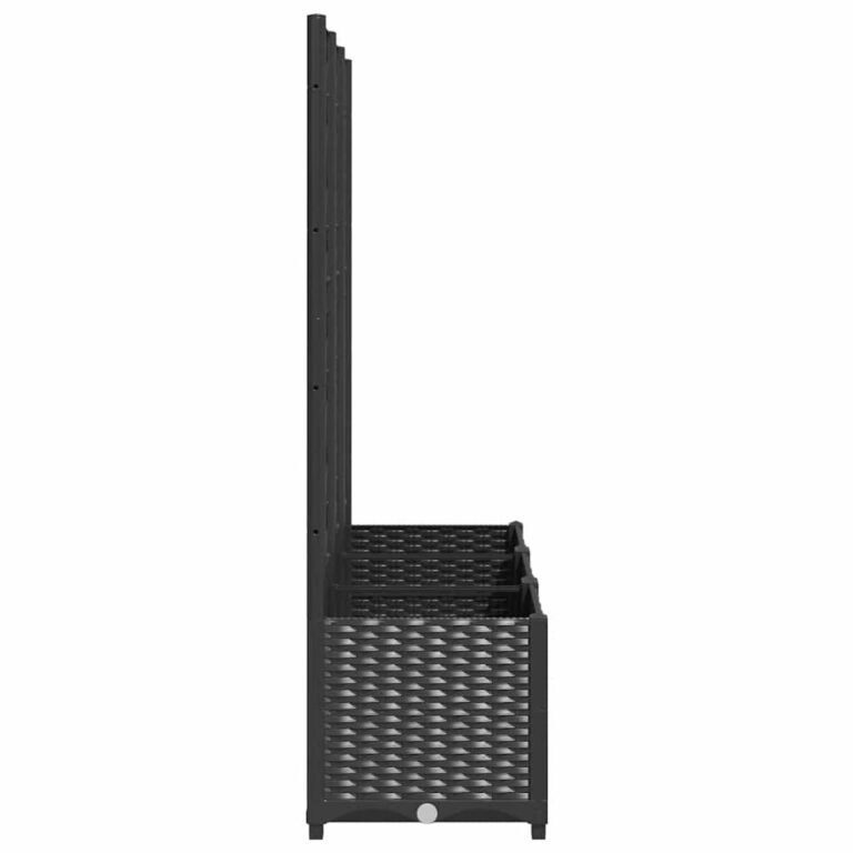 Lauko augalų dėžė – 120×40×136 cm, juoda spalva – produkto nuotrauka 4