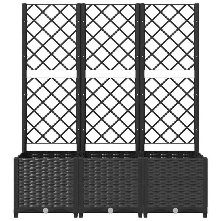 Lauko augalų dėžė – 120×40×136 cm, juoda spalva – produkto nuotrauka 5