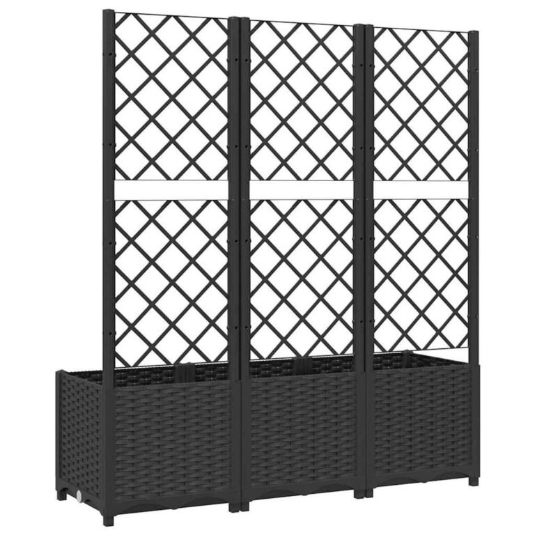 Lauko augalų dėžė – 120×40×136 cm, juoda spalva – produkto nuotrauka 6