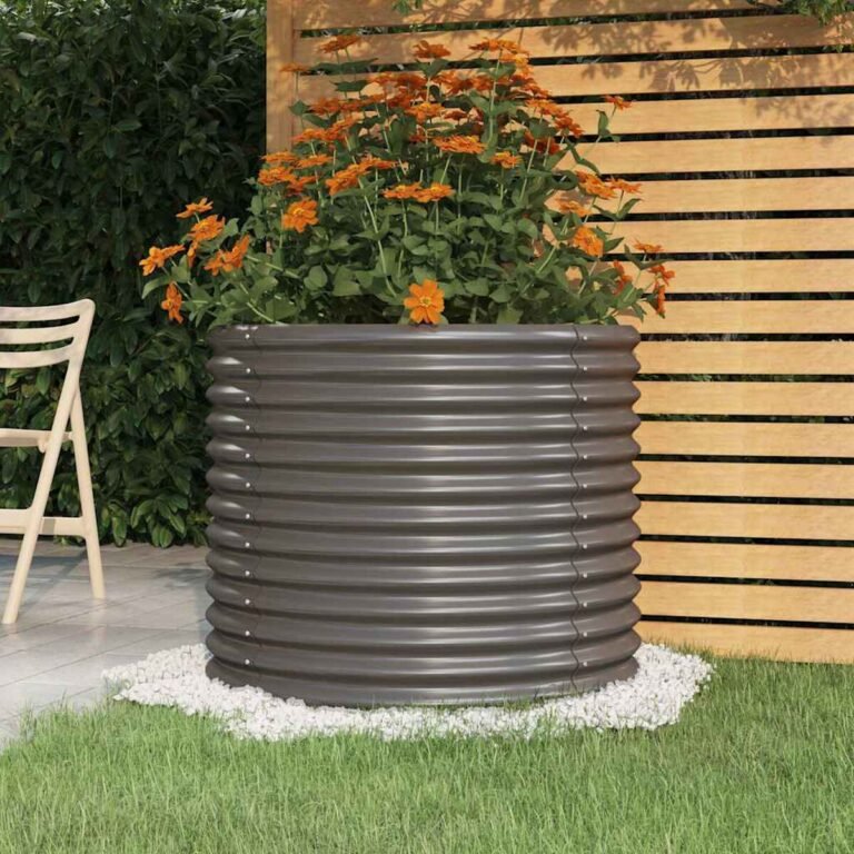 Lauko augalų dėžė – 80×80×68 cm, pilka spalva – produkto nuotrauka 2