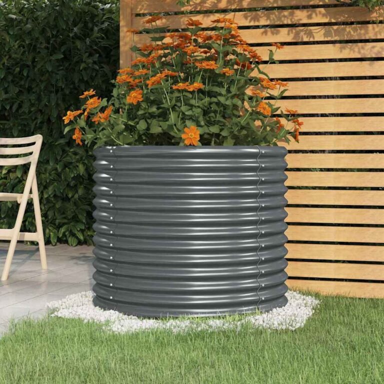 Lauko augalų dėžė – 80×80×68 cm, antracito spalva – produkto nuotrauka 2