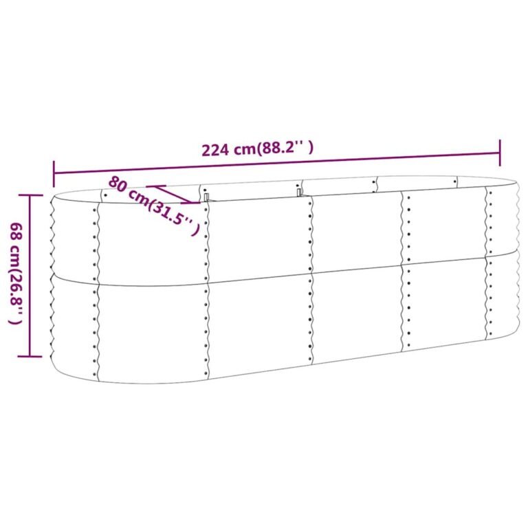 Pakelta lysvė – 224×80×68 cm, antracito spalva – produkto nuotrauka 6