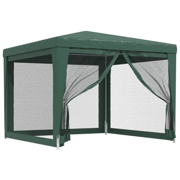 vidaXL Proginė palapinė su 4 tinklinėmis sienomis, žalia, 3x3m, HDPE