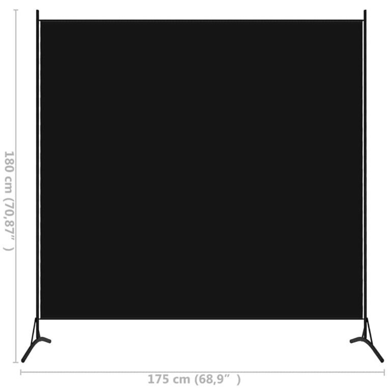 Kambario pertvara – 175×180 cm, juoda spalva – nuotrauka 5 Kambario pertvara – 175×180 cm, juoda spalva – produkto nuotrauka 5