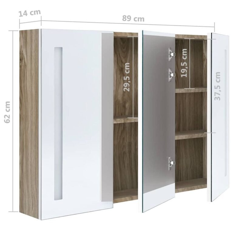 Veidrodis – 89×14×62 cm, balta spalva – produkto nuotrauka 8