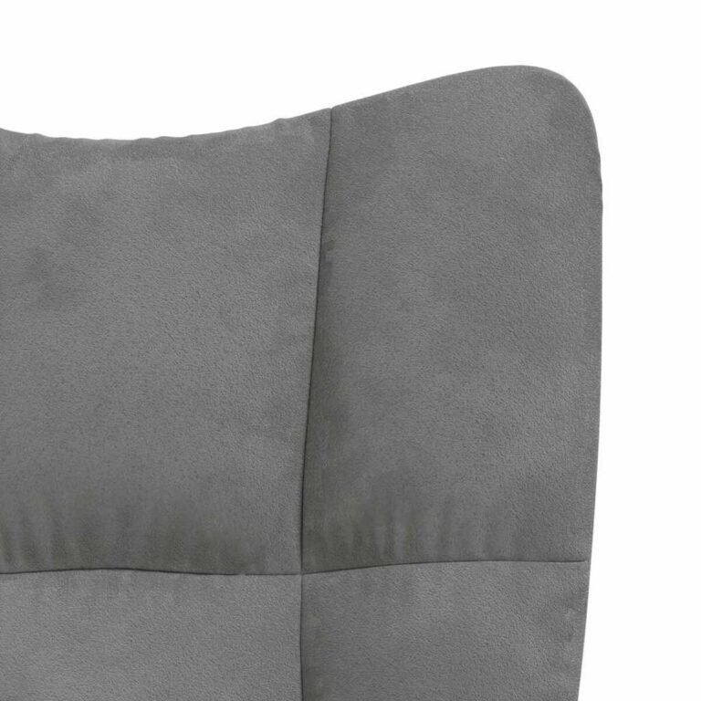 vidaXL Poilsio kėdė, tamsiai pilkos spalvos, aksomas – produkto nuotrauka 6