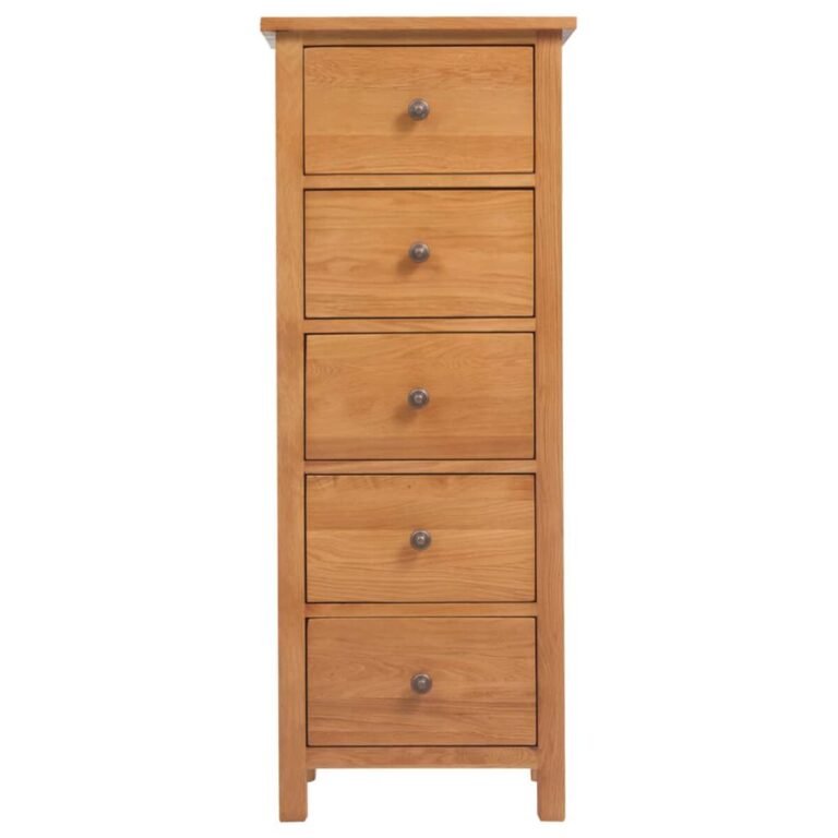 vidaXL Aukšta komoda su stalčiais, 45x32x110cm, ąžuolo masyvas – produkto nuotrauka 2
