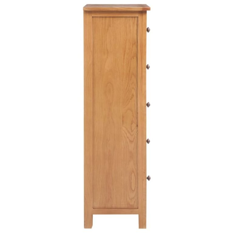 vidaXL Aukšta komoda su stalčiais, 45x32x110cm, ąžuolo masyvas – produkto nuotrauka 3