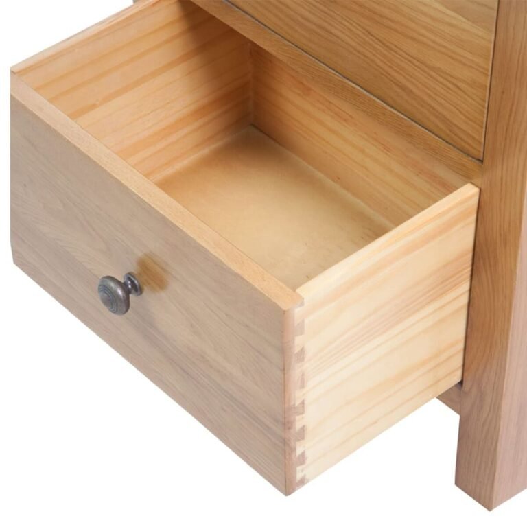 vidaXL Aukšta komoda su stalčiais, 45x32x110cm, ąžuolo masyvas – produkto nuotrauka 5