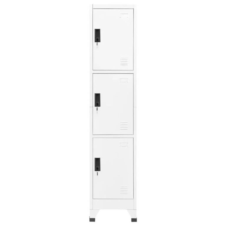 vidaXL Persirengimo spintelė, baltos spalvos, 38x45x180cm, plienas – produkto nuotrauka 2