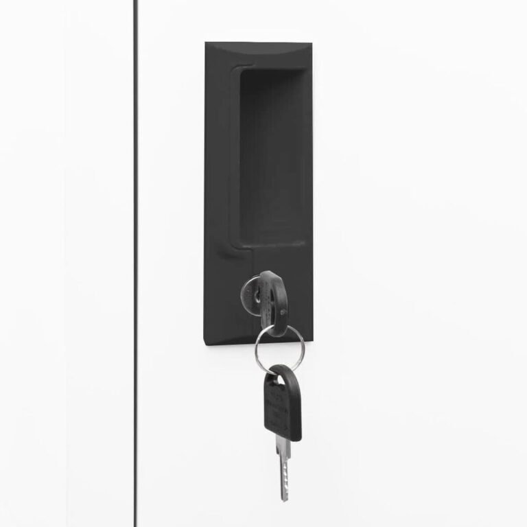 vidaXL Persirengimo spintelė, baltos spalvos, 38x45x180cm, plienas – produkto nuotrauka 5
