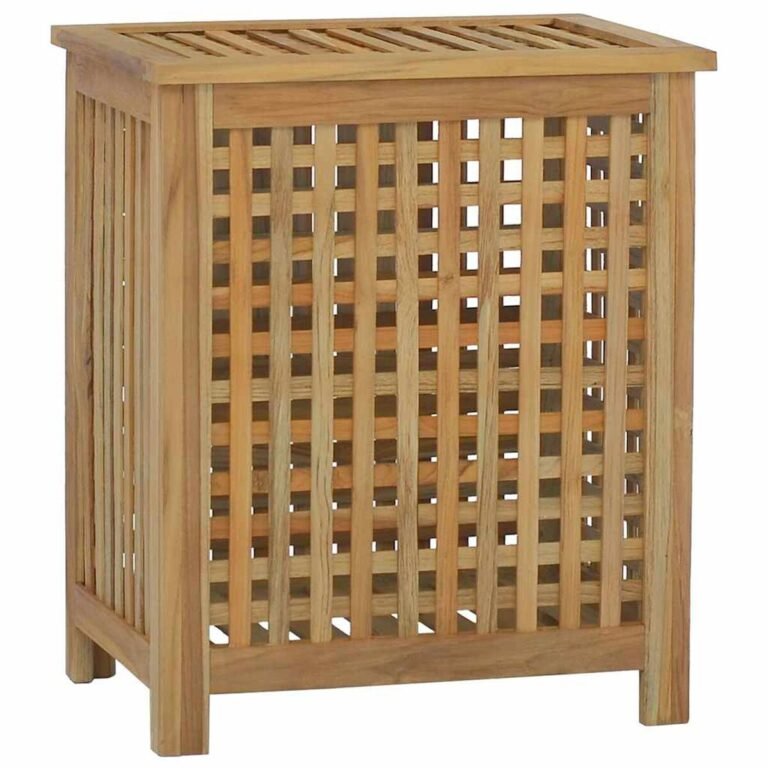 vidaXL Skalbinių dėžė, 50x35x60cm, tikmedžio medienos masyvas – produkto nuotrauka 3