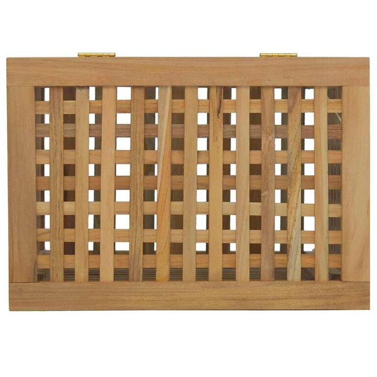 vidaXL Skalbinių dėžė, 50x35x60cm, tikmedžio medienos masyvas – produkto nuotrauka 6