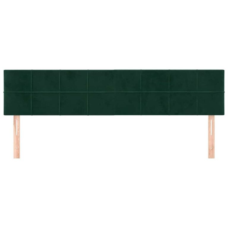 vidaXL Galvūgaliai, tamsiai žali, 200x5x78/88 cm, aksominiai – produkto nuotrauka 3