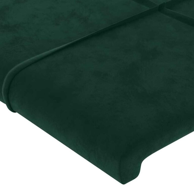 vidaXL Galvūgaliai, tamsiai žali, 200x5x78/88 cm, aksominiai – produkto nuotrauka 4