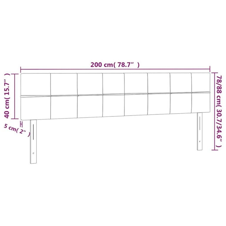 vidaXL Galvūgaliai, tamsiai žali, 200x5x78/88 cm, aksominiai – produkto nuotrauka 8
