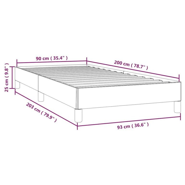 Lovos rėmas – 90×200 cm, tamsiai pilka spalva – produkto nuotrauka 10