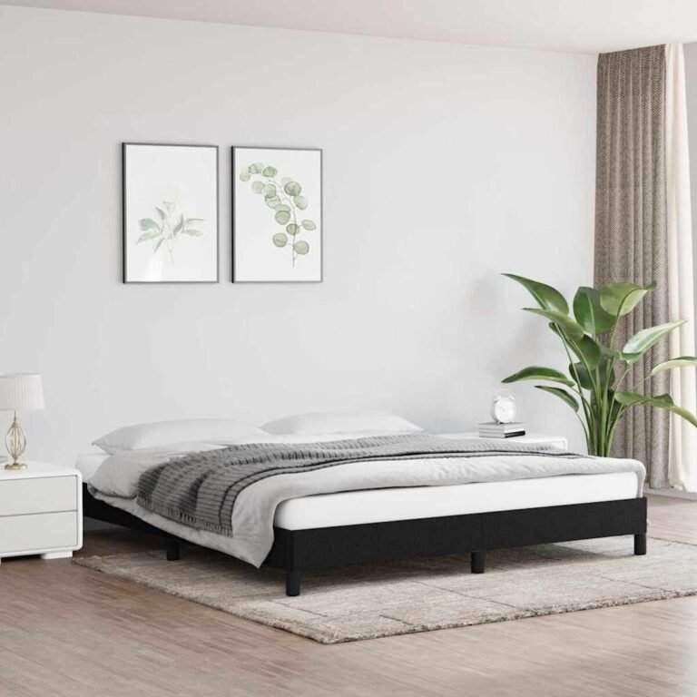 vidaXL Lovos rėmas be čiužinio, juodos spalvos, 160x200cm, audinys – produkto nuotrauka 2