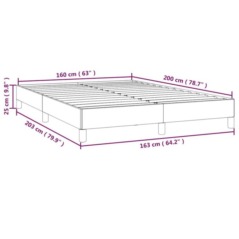 vidaXL Lovos rėmas be čiužinio, juodos spalvos, 160x200cm, audinys – produkto nuotrauka 9