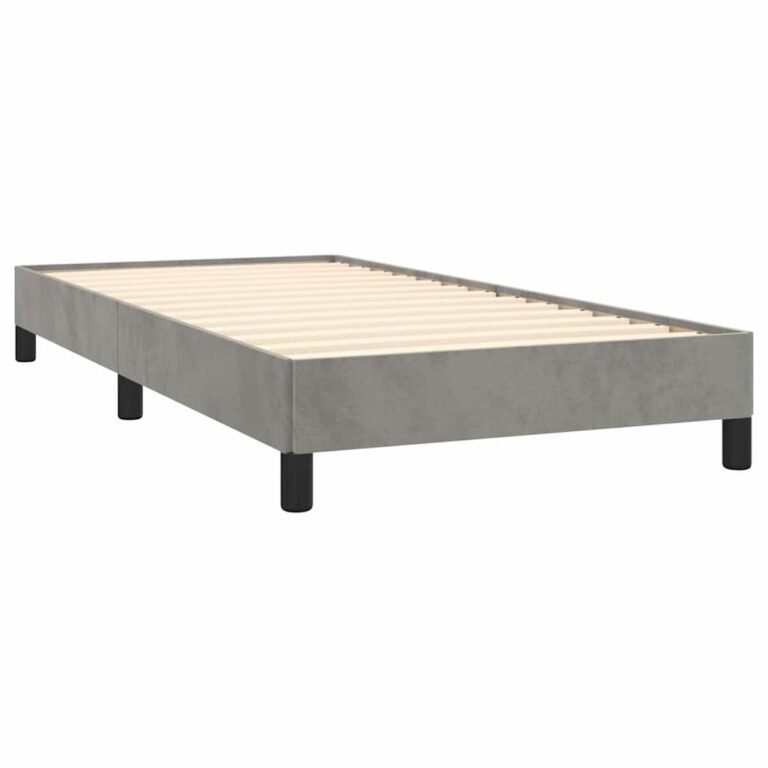 vidaXL Lovos rėmas be čiužinio, šviesiai pilkas, 90x190cm, aksomas – produkto nuotrauka 3