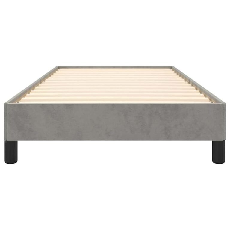 vidaXL Lovos rėmas be čiužinio, šviesiai pilkas, 90x190cm, aksomas – produkto nuotrauka 4