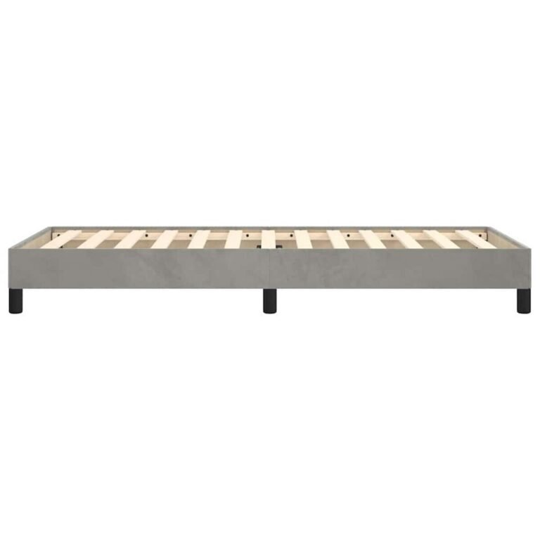 vidaXL Lovos rėmas be čiužinio, šviesiai pilkas, 90x190cm, aksomas – produkto nuotrauka 5