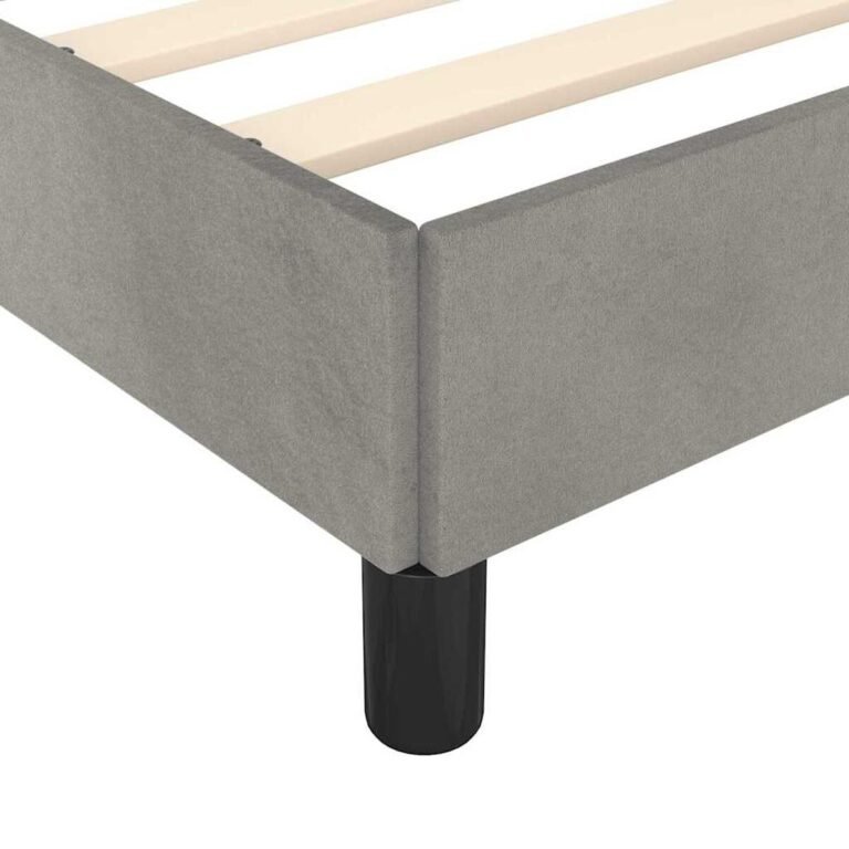 vidaXL Lovos rėmas be čiužinio, šviesiai pilkas, 90x190cm, aksomas – produkto nuotrauka 6