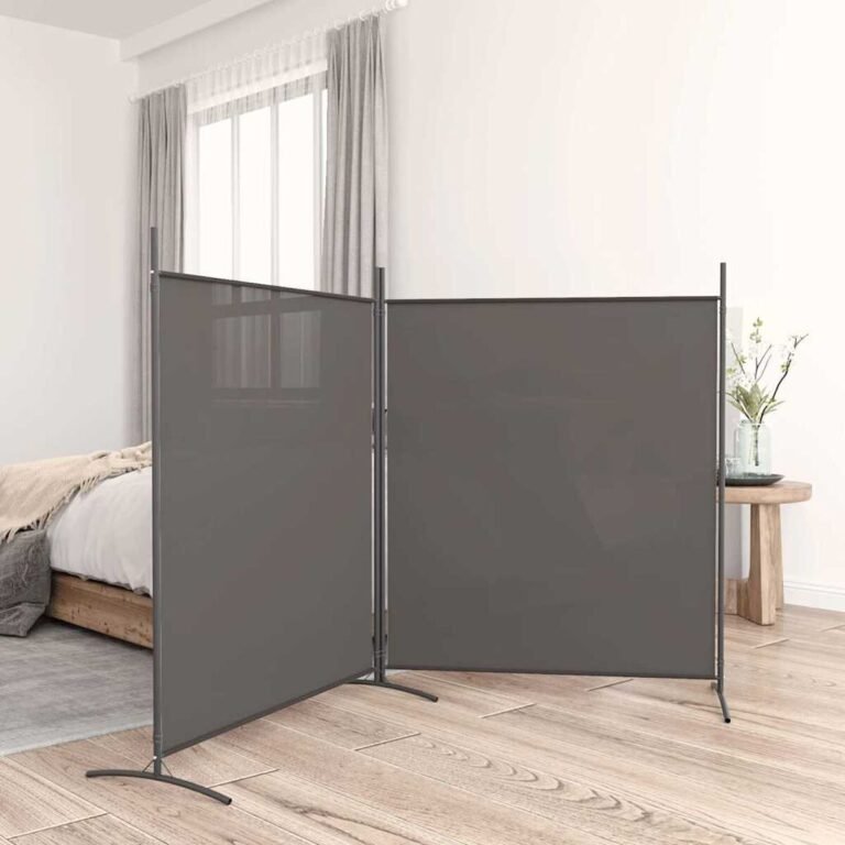 vidaXL Kambario pertvara, 2 dalių, antracito, 348x180cm, audinys – produkto nuotrauka 2