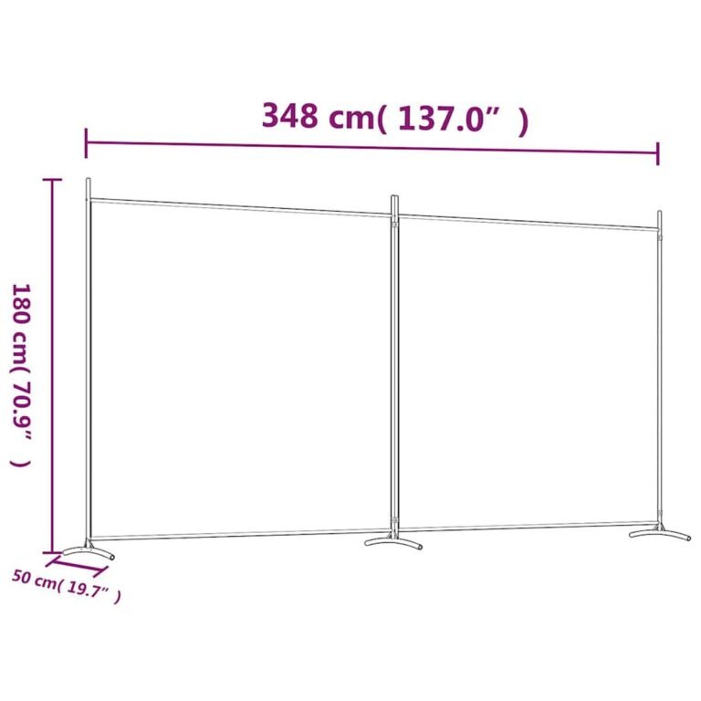 vidaXL Kambario pertvara, 2 dalių, antracito, 348x180cm, audinys – produkto nuotrauka 8