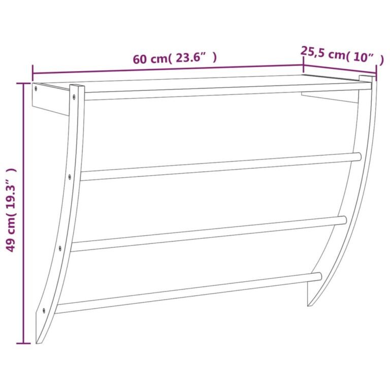 vidaXL Rankšluosčių kabykla, 60x25,5x49cm, riešutmedžio masyvas – produkto nuotrauka 6