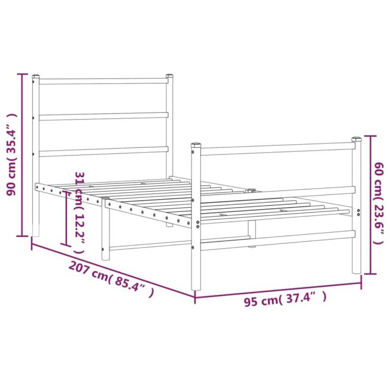 Lovos rėmas – 90×200cm, juoda spalva – produkto nuotrauka 10
