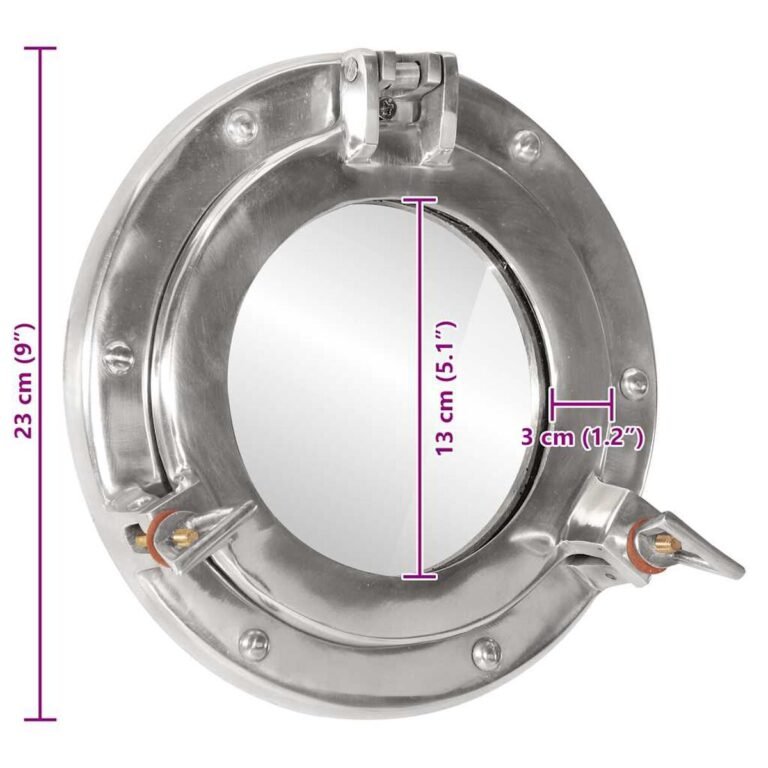 vidaXL Sieninis veidrodis su iliuminatoriumi, Ø 23 cm, aliuminis ir stiklas – nuotrauka 7 vidaXL Sieninis veidrodis su iliuminatoriumi, Ø 23 cm, aliuminis ir stiklas – produkto nuotrauka 7