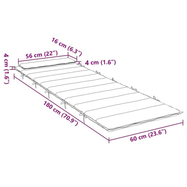 Gultas – 180×60×4 cm, kreminė spalva – produkto nuotrauka 9