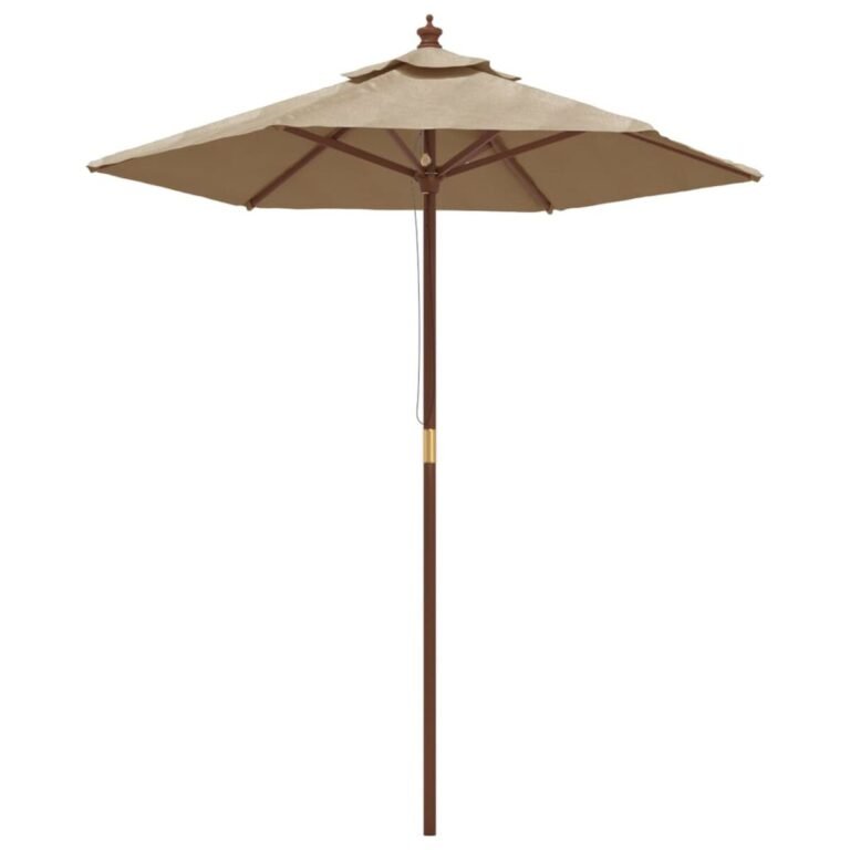 Lauko skėtis – 196×231 cm, rusvai pilka spalva Lauko skėtis – 196×231 cm, rusvai pilka spalva