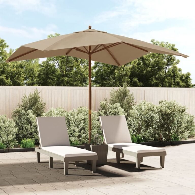 Lauko skėtis – 300×300×273 cm, rusvai pilka spalva – nuotrauka 2 Lauko skėtis – 300×300×273 cm, rusvai pilka spalva – produkto nuotrauka 2