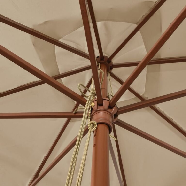 Lauko skėtis – 300×300×273 cm, rusvai pilka spalva – nuotrauka 5 Lauko skėtis – 300×300×273 cm, rusvai pilka spalva – produkto nuotrauka 5