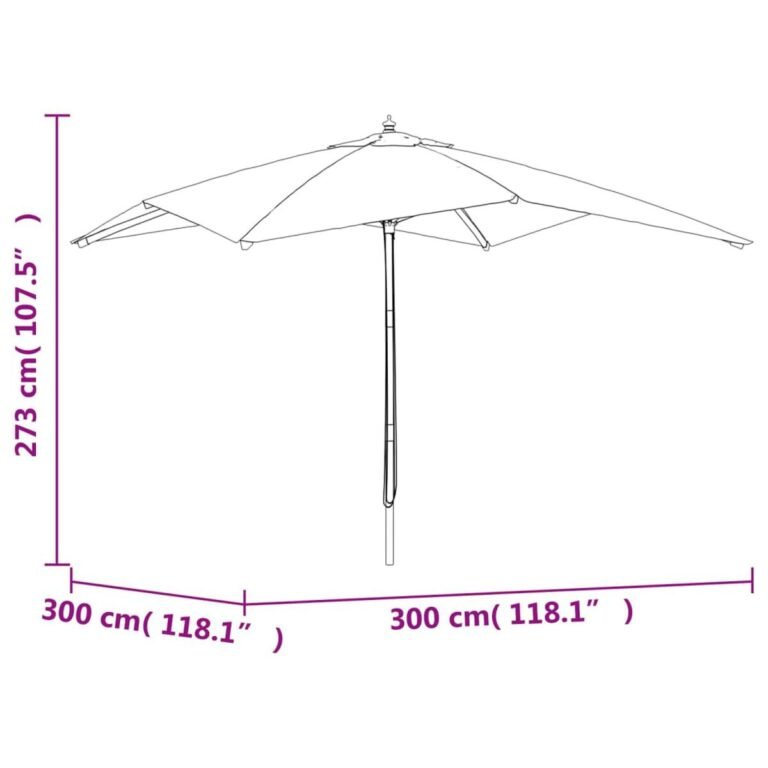 Lauko skėtis – 300×300×273 cm, rusvai pilka spalva – nuotrauka 7 Lauko skėtis – 300×300×273 cm, rusvai pilka spalva – produkto nuotrauka 7