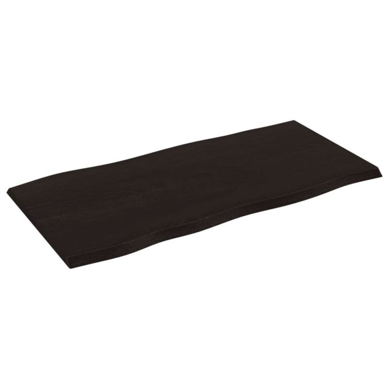 vidaXL Stalviršis, tamsiai ruda, 100x50x2 cm, ąžuolo masyvas – produkto nuotrauka 4