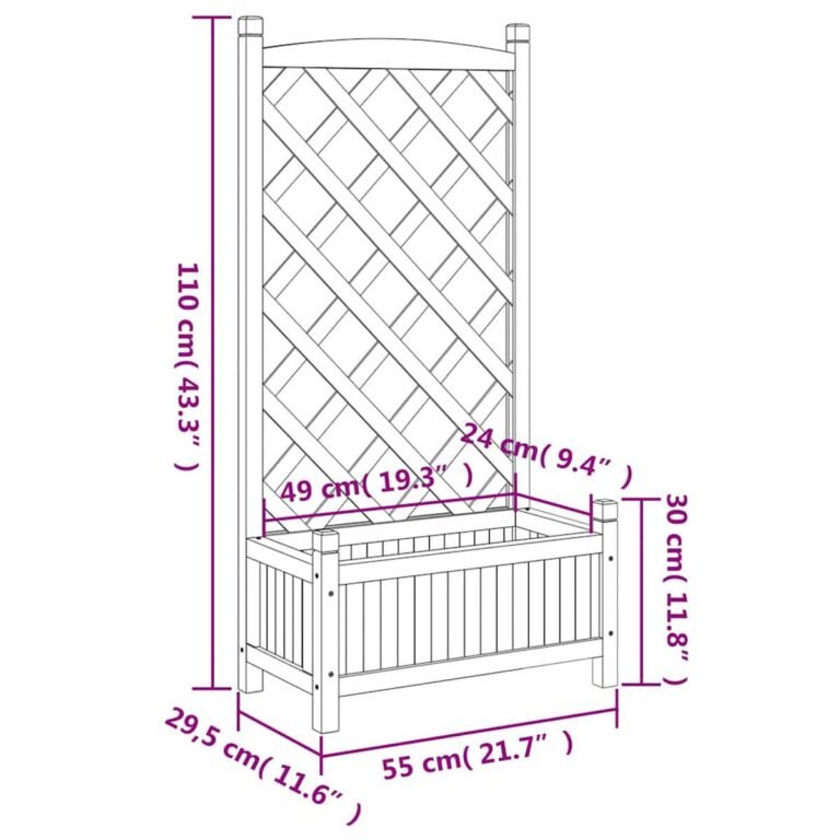 Augalų dėžė – 55×29,5×110 cm, pilka spalva – nuotrauka 9 Augalų dėžė – 55×29,5×110 cm, pilka spalva – produkto nuotrauka 9