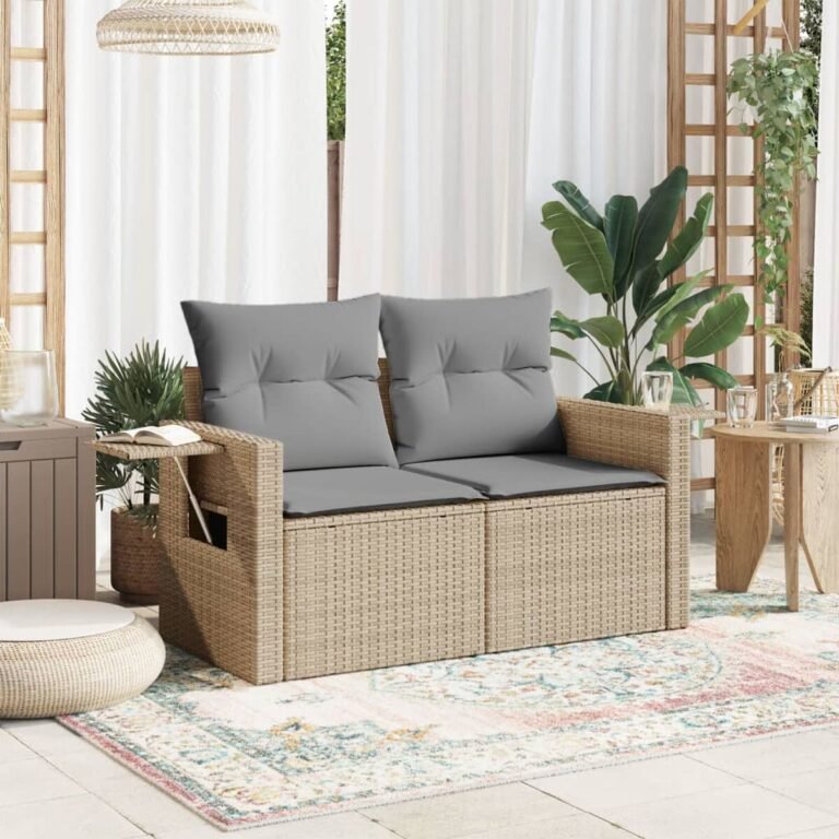 Lauko sofa – smėlio spalva – produkto nuotrauka 3