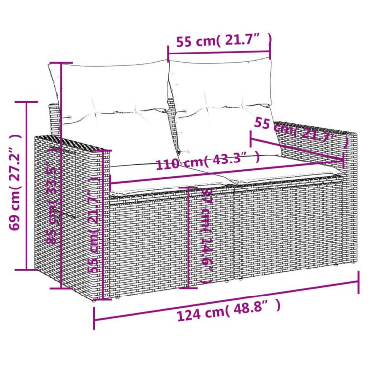 Lauko sofa – smėlio spalva – produkto nuotrauka 11