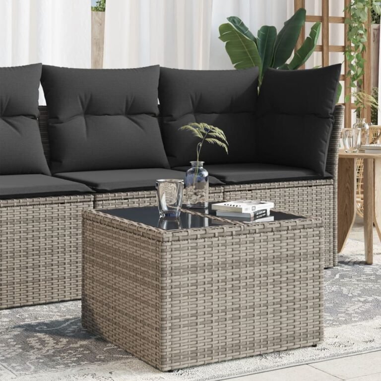 Lauko stalas – 55×55×37 cm, pilka spalva