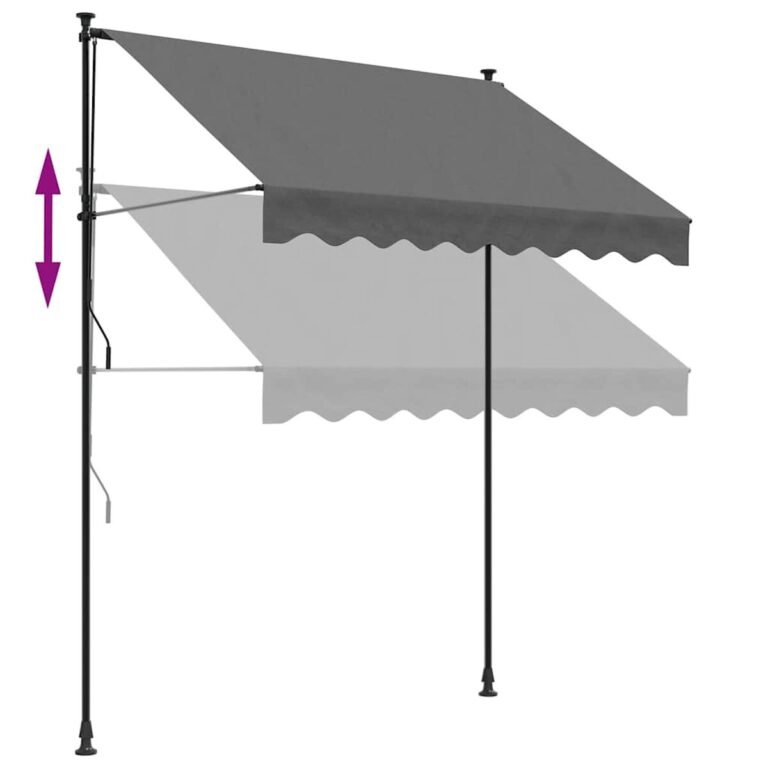 Ištraukiama markizė – 200×150 cm, antracito spalva – produkto nuotrauka 9