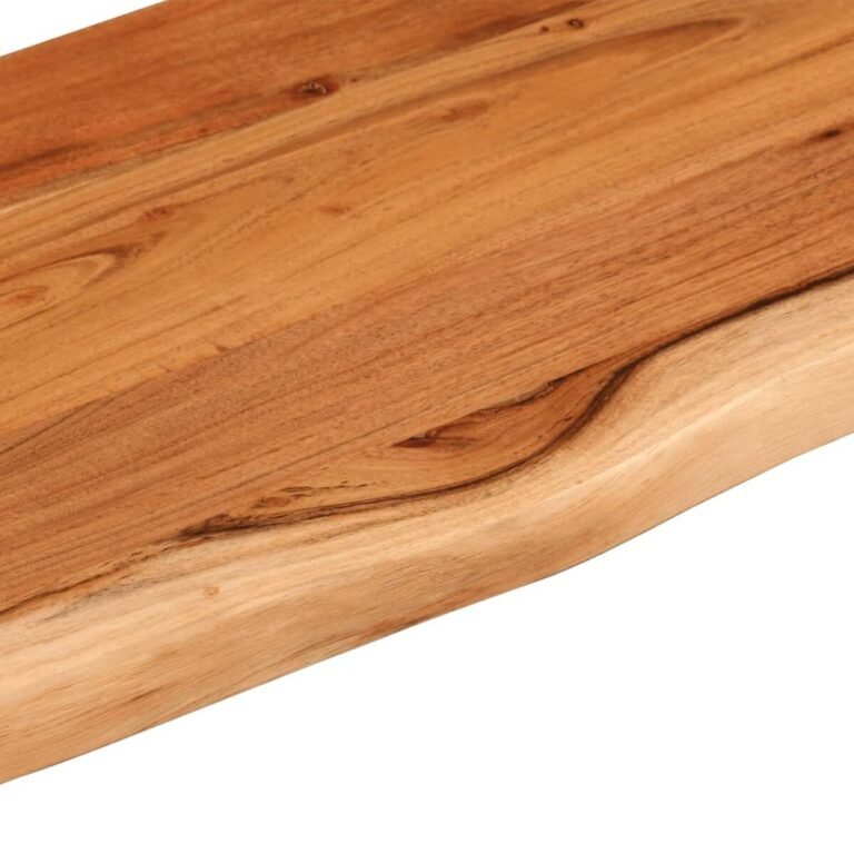 vidaXL Sieninė lentyna, 90x30x2,5cm, akacijos masyvas, su gyvu kraštu – produkto nuotrauka 6