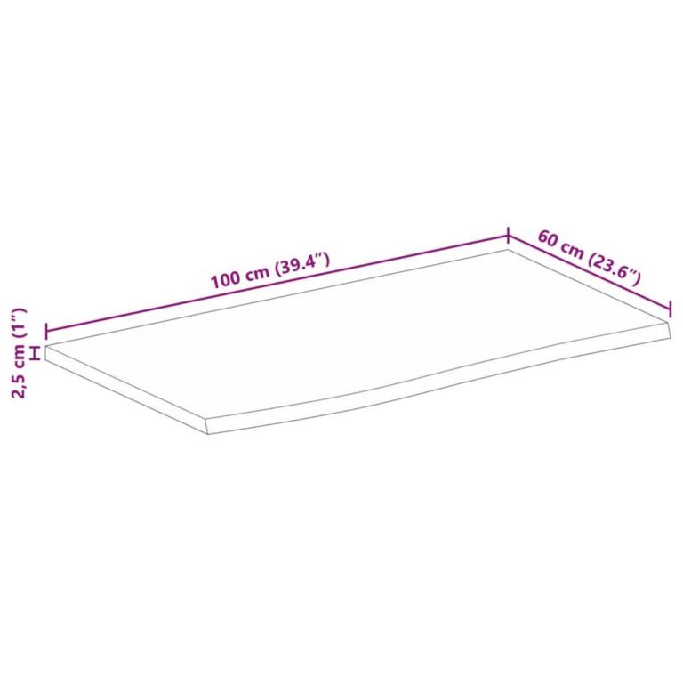 vidaXL Stalviršis, 100x60x2,5cm, mango masyvas, su gyvu kraštu – produkto nuotrauka 9
