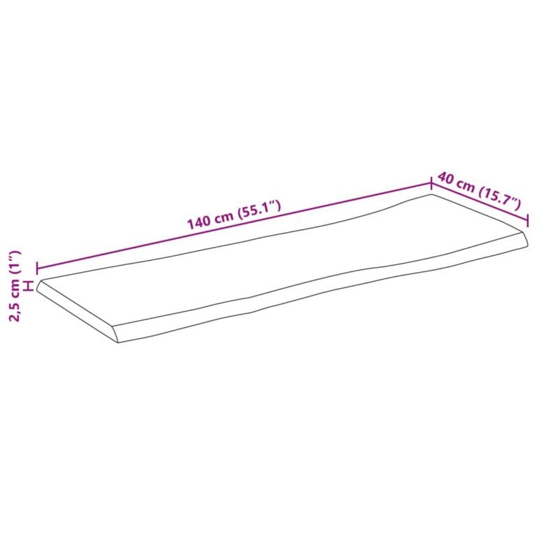 vidaXL Stalviršis, 140x40x2,5cm, mango masyvas, su gyvu kraštu – produkto nuotrauka 9