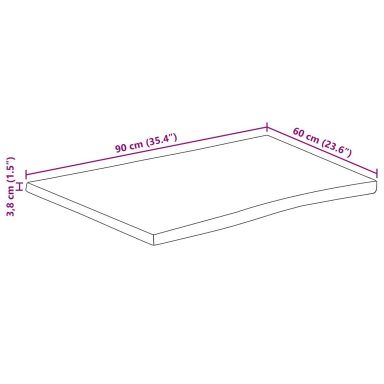 vidaXL Stalviršis, 90x60x3,8cm, mango medienos masyvas, su gyvu kraštu – produkto nuotrauka 9