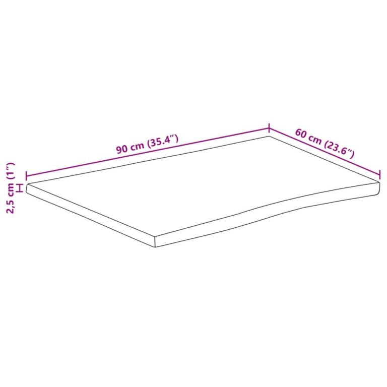 vidaXL Stalviršis, 90x60x2,5cm, mango medienos masyvas, su gyvu kraštu – produkto nuotrauka 9