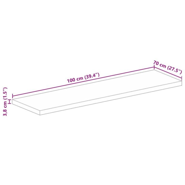 vidaXL Stalviršis, 100x70x3,8 cm, akacijos masyvas, stačiakampis – produkto nuotrauka 9