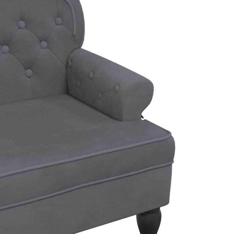 vidaXL Suoliukas su atlošu, tamsiai pilkas, 119,5x64,5x75cm, aksomas – produkto nuotrauka 7